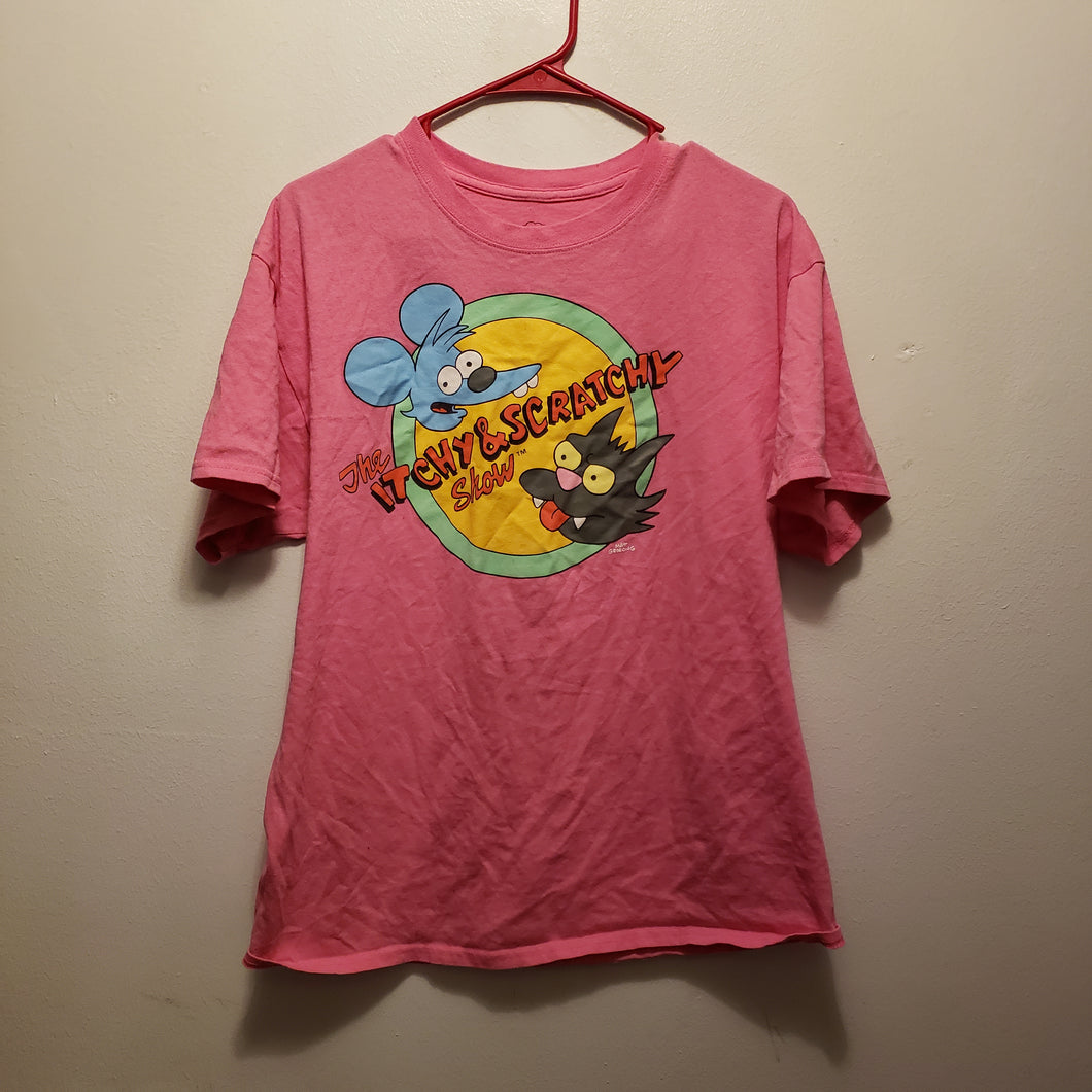 The Itchy and Scratchy Show Pink T-shirt Size Large