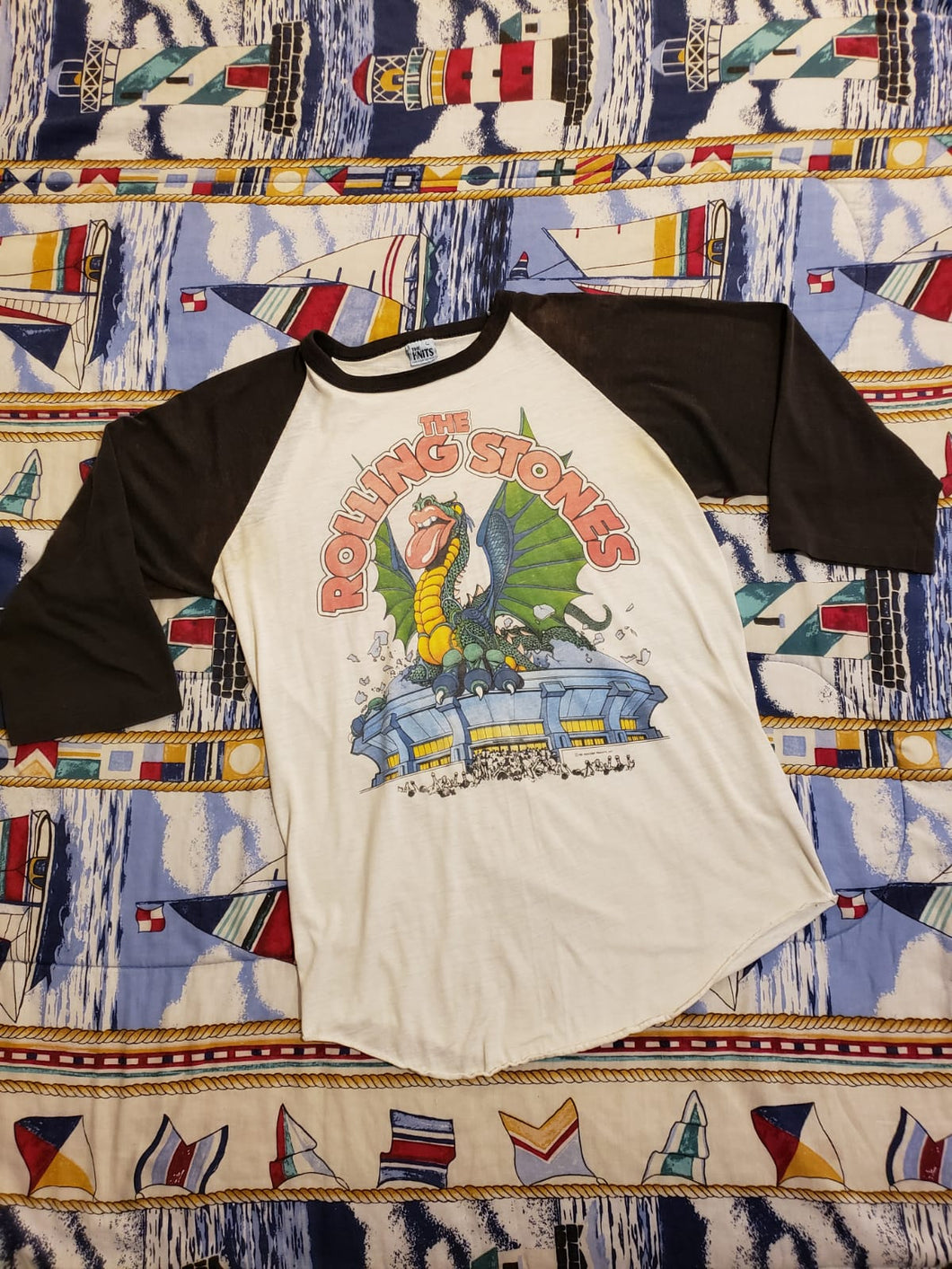 The Rolling Stones 1981 Super Dome Sold Out Show Vintage Single-stitch T-shirt.  Raindrops Products Inc.  Size Large.  $349
